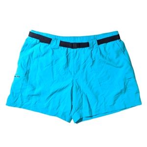 Columbia Women's Sandy River Cargo Shorts Nylon Blue Green XL Hiking Athletic